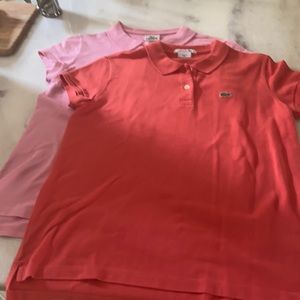 Lacoste polos- pink and orange size 40or US 4